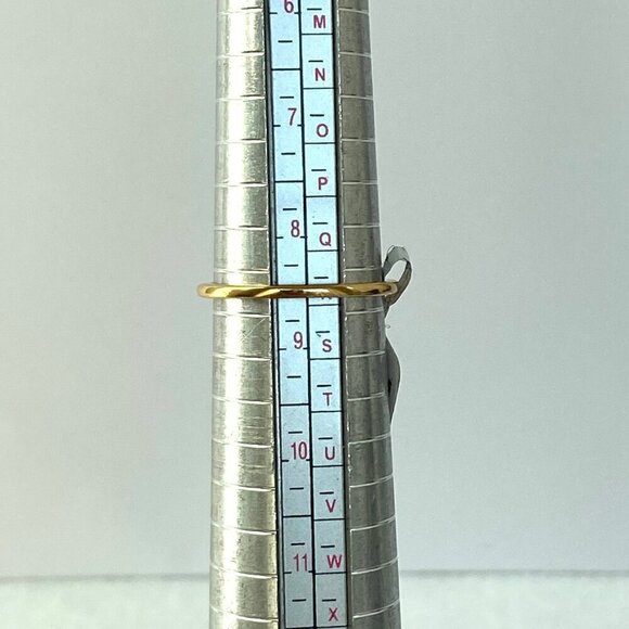 14K Gold Plated Sterling Silver 925 India Emerald Cut Blue Quartz Ring Sz 8.5 - Picture 8 of 16